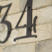 Цифра большая "4" на дверь, дом, забор или калитку, металлическая чёрная, 17 х 14.2 см