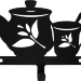 Вешалка настенная - крючок "Чайная пара", металлический черный, 14 х 11 см