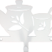 Вешалка настенная - крючок "Чайная пара", металлический белый, 14 х 11 см