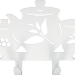 Вешалка настенная - крючок "Сервиз - Чайные традиции", металлический белый, 17.5 х 11 см