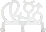 Вешалка настенная на три крючка "Символы планеты", цвет белый, металл